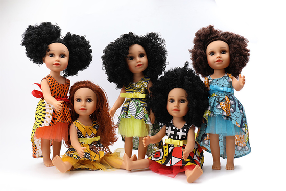 Customized Design 35cm Vinyl Dolls African Black Doll For Kids