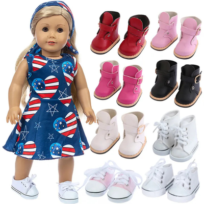 ODM Doll Accessories 18inch American Girl Doll Shoes Boots 45cm dress up Winter Boots doll shoes