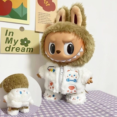 2025 New Design 15cm doll cloth Sweater Toy Cloth Colorful Suit Set Labubu Cartoon Dress