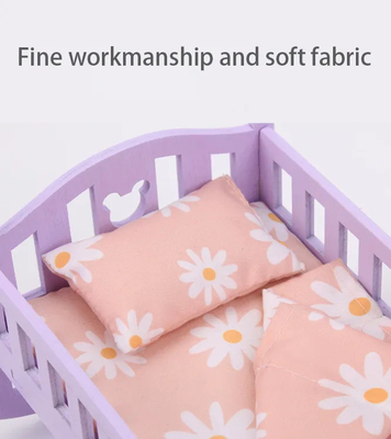 Wooden Doll House Bed Baby Crib for 6 inch Dolls Must-Have Doll Accessories for Kids