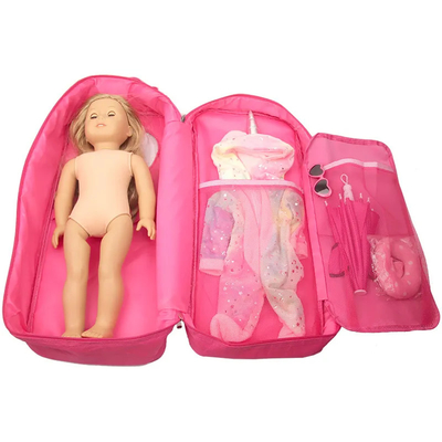 18 inch Dolls Storage Travel Carrier Suitcase Bag Back Pack for American Style Girl Kids Gift
