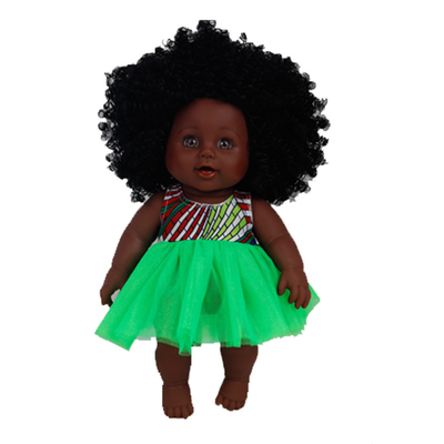Gentle Hand Wash 35cm Silicone Vinyl Dolls For Kids African Black Doll