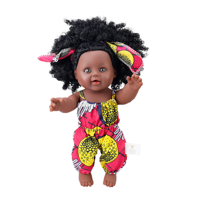 Gentle Hand Wash 35cm Silicone Vinyl Dolls For Kids African Black Doll