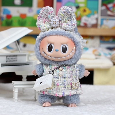 Nee Design Labubu doll cloth Sweater Toy Cloth Colorful Suit Set Labubu Cartoon Dress
