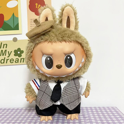 2025 New Design 15cm doll cloth Sweater Toy Cloth Colorful Suit Set Labubu Cartoon Dress